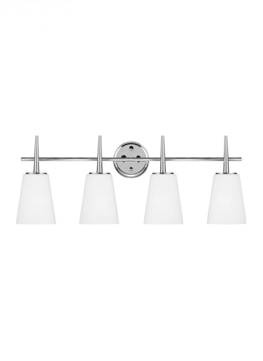 Generation Lighting Driscoll contemporary 4-light LED indoor dimmable bath vanity wall sconce in chrome silver finish wi