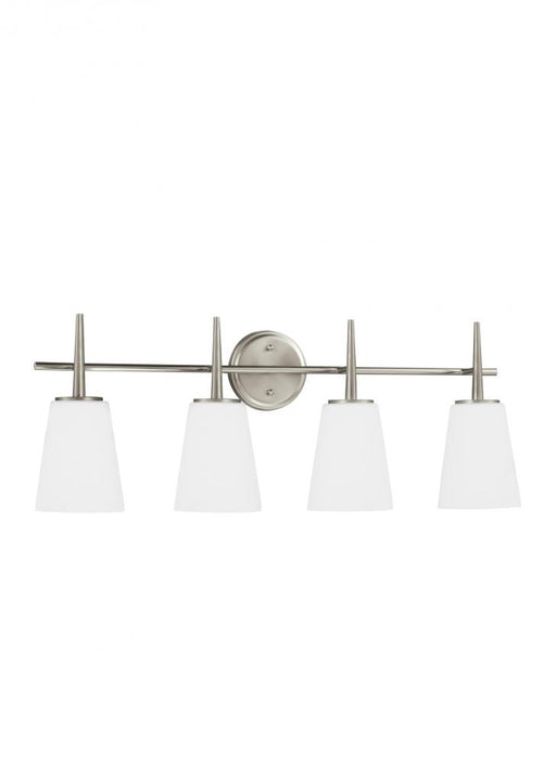 Generation Lighting Driscoll contemporary 4-light LED indoor dimmable bath vanity wall sconce in brushed nickel silver f