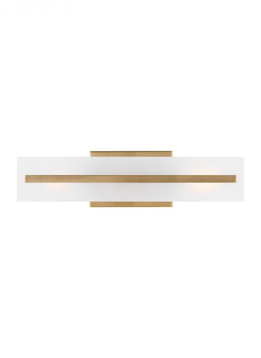Visual Comfort & Co. Studio Collection Dex contemporary 2-light indoor dimmable small bath vanity wall sconce in satin brass gold finish wi