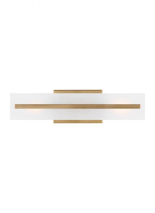 Visual Comfort & Co. Studio Collection Dex contemporary 2-light indoor dimmable small bath vanity wall sconce in satin brass gold finish wi