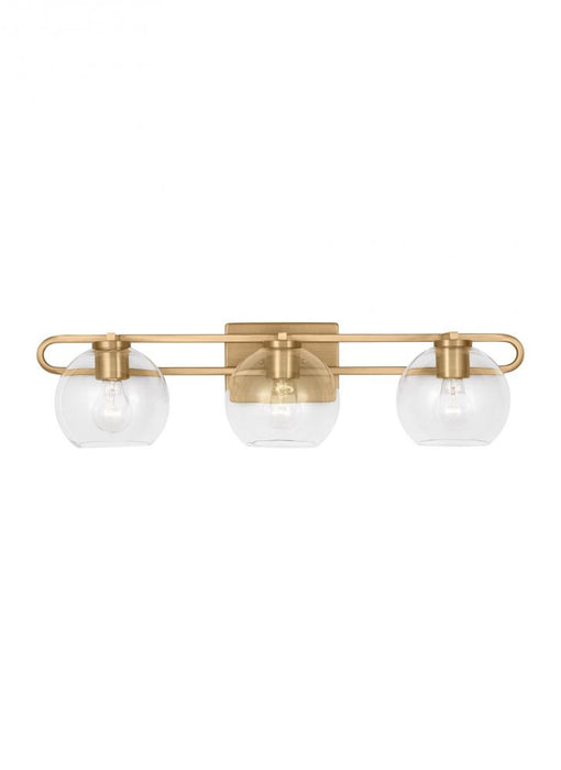 Visual Comfort & Co. Studio Collection Codyn contemporary 3-light indoor dimmable bath vanity wall sconce in satin brass gold finish with c