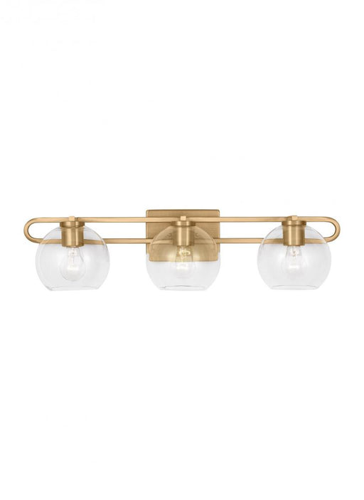 Visual Comfort & Co. Studio Collection Codyn contemporary 3-light indoor dimmable bath vanity wall sconce in satin brass gold finish with c