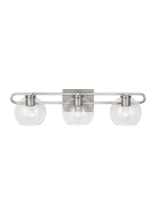Visual Comfort & Co. Studio Collection Codyn contemporary 3-light indoor dimmable bath vanity wall sconce in brushed nickel silver finish w
