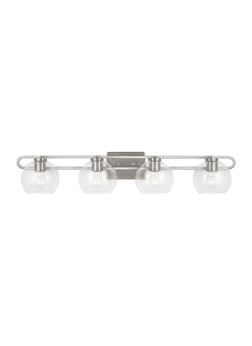 Visual Comfort & Co. Studio Collection Codyn contemporary 4-light indoor dimmable bath vanity wall sconce in brushed nickel silver finish w