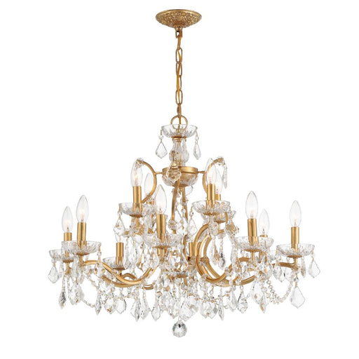 Crystorama Filmore 12 Light Hand Cut Crystal Antique Gold Chandelier