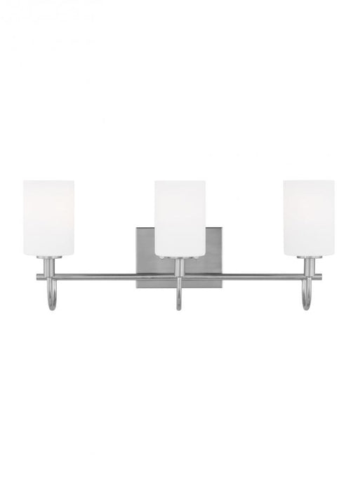 Visual Comfort & Co. Studio Collection Oak Moore traditional 3-light LED indoor dimmable bath vanity wall sconce in brushed nickel silver f