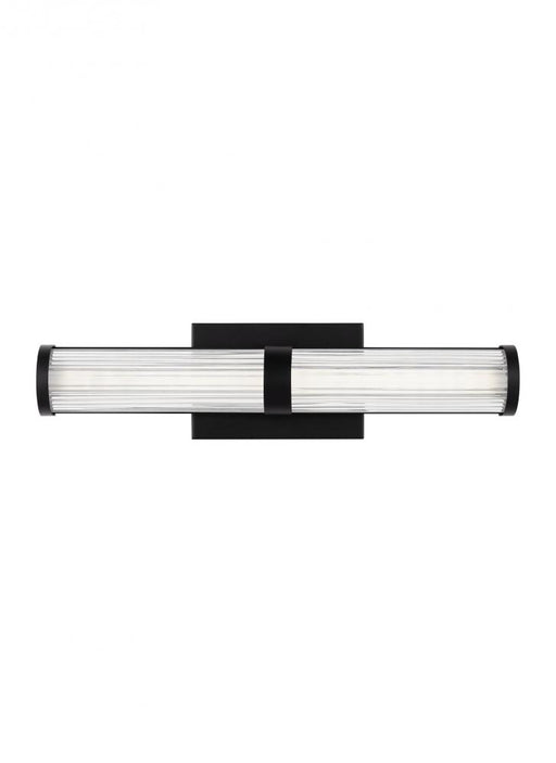 Visual Comfort & Co. Studio Collection Syden contemporary 1-light LED indoor dimmable small bath vanity wall sconce in midnight black finis