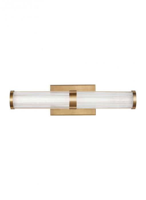 Visual Comfort & Co. Studio Collection Syden contemporary 1-light LED indoor dimmable small bath vanity wall sconce in satin brass gold fin