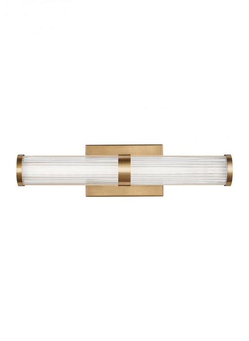 Visual Comfort & Co. Studio Collection Syden contemporary 1-light LED indoor dimmable small bath vanity wall sconce in satin brass gold fin