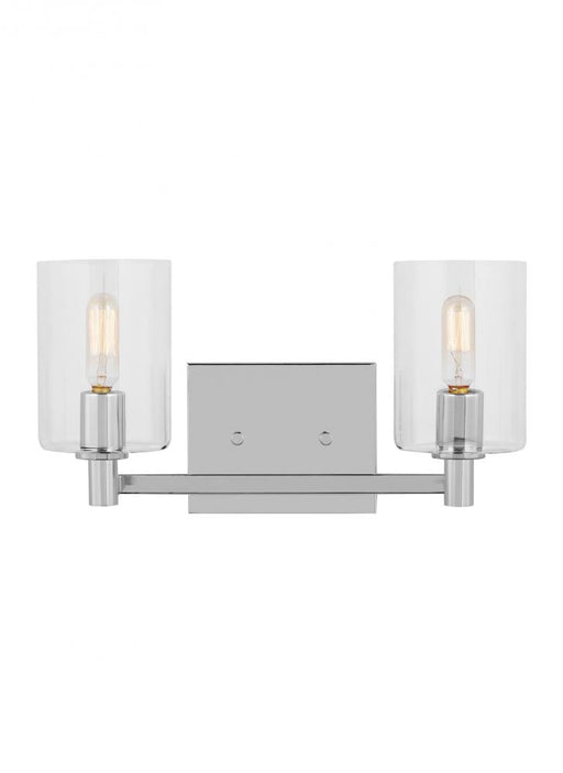 Visual Comfort & Co. Studio Collection Fullton modern 2-light indoor dimmable bath vanity wall sconce in chrome finish