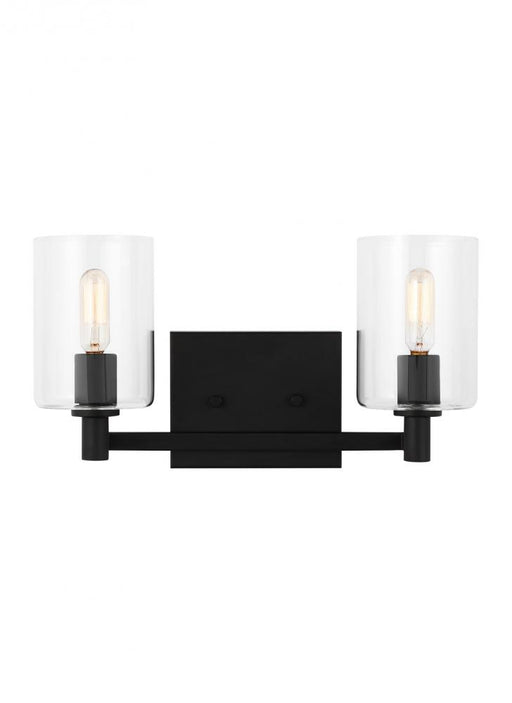 Visual Comfort & Co. Studio Collection Fullton modern 2-light indoor dimmable bath vanity wall sconce in midnight black finish