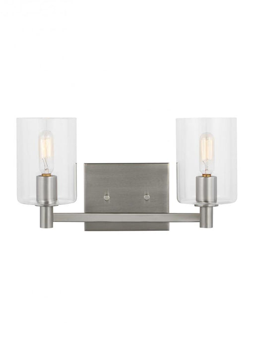 Visual Comfort & Co. Studio Collection Fullton modern 2-light indoor dimmable bath vanity wall sconce in brushed nickel finish