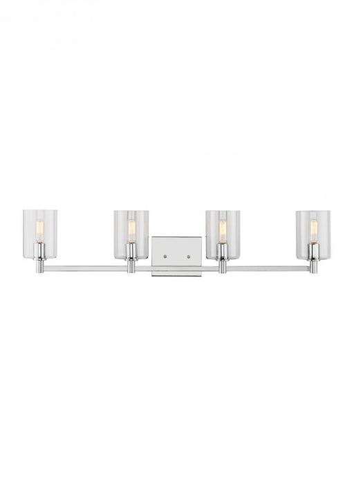 Visual Comfort & Co. Studio Collection Fullton modern 4-light indoor dimmable bath vanity wall sconce in chrome finish