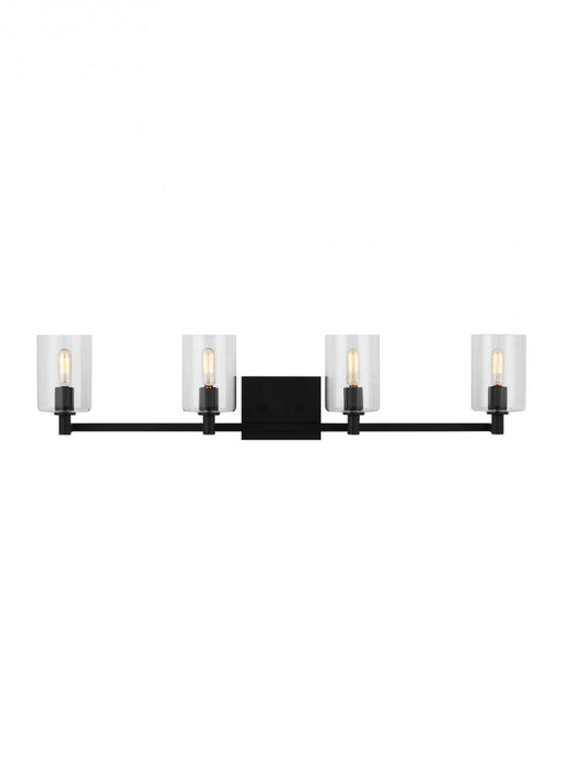 Visual Comfort & Co. Studio Collection Fullton modern 4-light indoor dimmable bath vanity wall sconce in midnight black finish