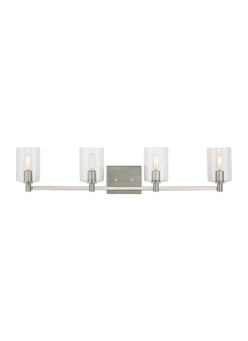 Visual Comfort & Co. Studio Collection Fullton modern 4-light indoor dimmable bath vanity wall sconce in brushed nickel finish