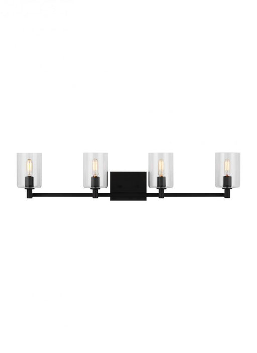 Visual Comfort & Co. Studio Collection Fullton modern 4-light LED indoor dimmable bath vanity wall sconce in midnight black finish