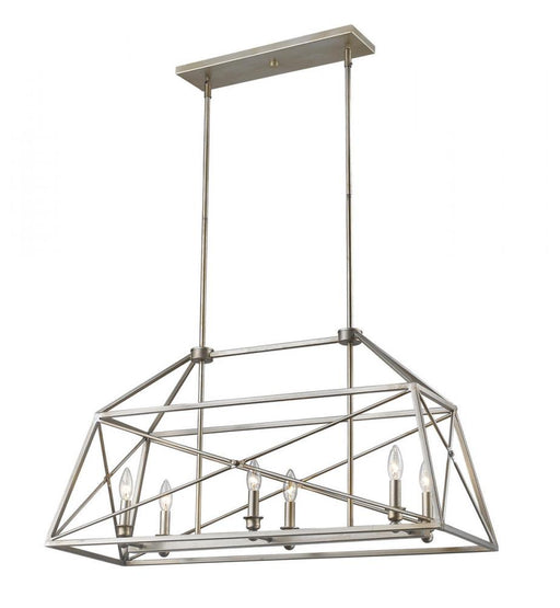 6 Light Linear Chandelier | 447-36AS