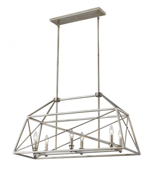 6 Light Linear Chandelier | 447-36AS
