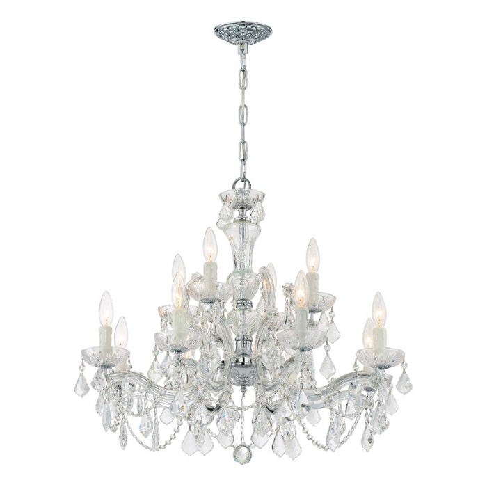 Crystorama Maria Theresa 12 Light Spectra Crystal Polished Chrome Chandelier