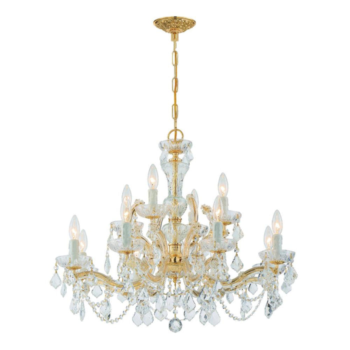 Crystorama Maria Theresa 12 Light Spectra Crystal Gold Chandelier