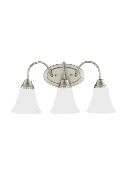 Generation Lighting Holman traditional 3-light LED indoor dimmable bath vanity wall sconce in brushed nickel silver fini