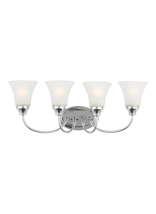 Generation Lighting Holman traditional 4-light indoor dimmable bath vanity wall sconce in chrome silver finish with sati