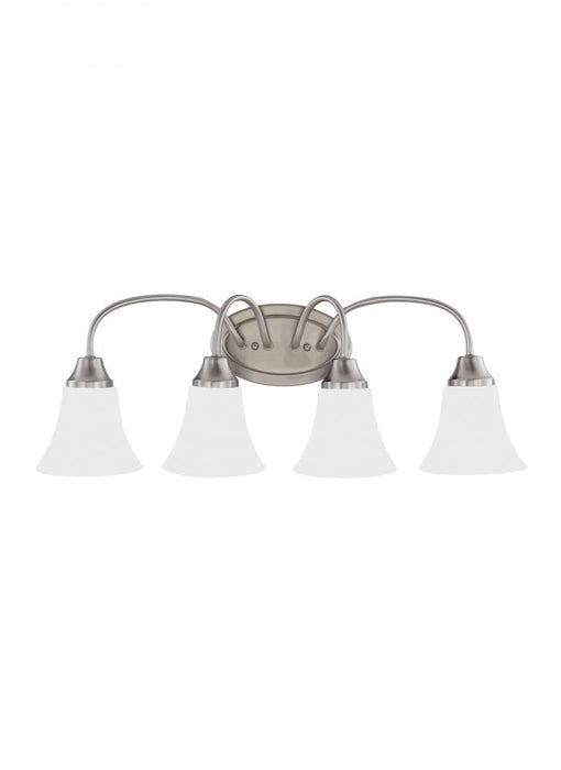 Generation Lighting Holman traditional 4-light indoor dimmable bath vanity wall sconce in brushed nickel silver finish w