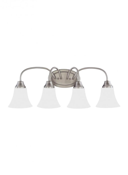 Generation Lighting Holman traditional 4-light indoor dimmable bath vanity wall sconce in brushed nickel silver finish w