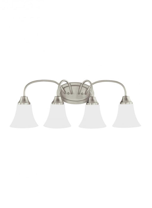 Generation Lighting Holman traditional 4-light LED indoor dimmable bath vanity wall sconce in brushed nickel silver fini