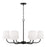 Capital 6-Light Chandelier in Matte Black with White Fabric Stay-Straight Shades
