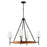 Capital 4-Light Chandelier in Matte Black and Mango Wood with Removable White Fabric Shades