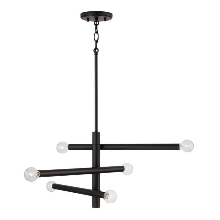 Capital 6-Light Modern Sputnik Chandelier in Matte Black