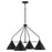 4-light Modern Metal Chandelier In Matte Black With White Interior | 451341MB