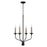 Capital 4-Light Chandelier in Matte Black with Interchangeable Faux Wood or Matte Black Candle Sleeves