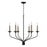 6-light Chandelier In Matte Black With Interchangeable Faux Wood Or Matte Black Candle Sleeves | 451561MB