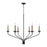 Capital 6-Light Chandelier in Matte Black with Interchangeable Faux Wood or Matte Black Candle Sleeves