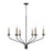 6-light Chandelier In Matte Black With Interchangeable Faux Wood Or Matte Black Candle Sleeves | 451562MB