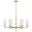 Capital 6-Light Cylindrical Chandelier in Aged Brass with Faux Alabaster Glass