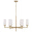 6-light Cylindrical Chandelier In Aged Brass With Faux Alabaster Glass | 451761AD