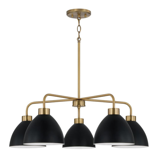 Capital 5-Light Chandelier in Aged Brass and Black