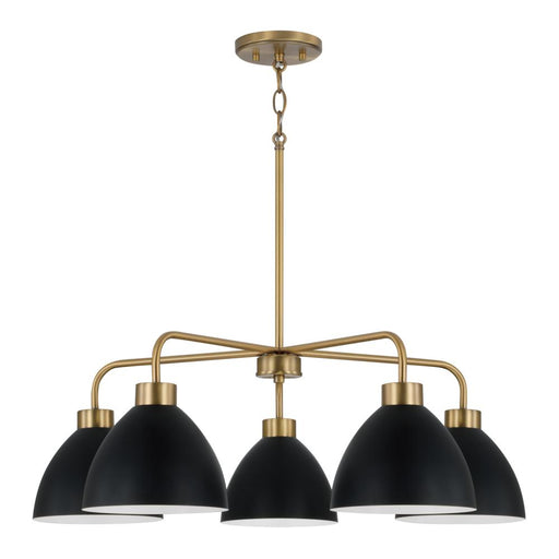 5-light Chandelier In Aged Brass And Black | 452051AB