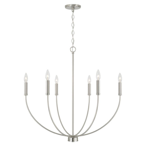 6-light Chandelier In Brushed Nickel | 452161BN
