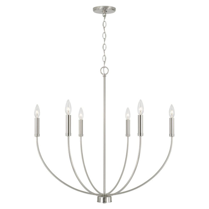 6-light Chandelier In Brushed Nickel | 452161BN