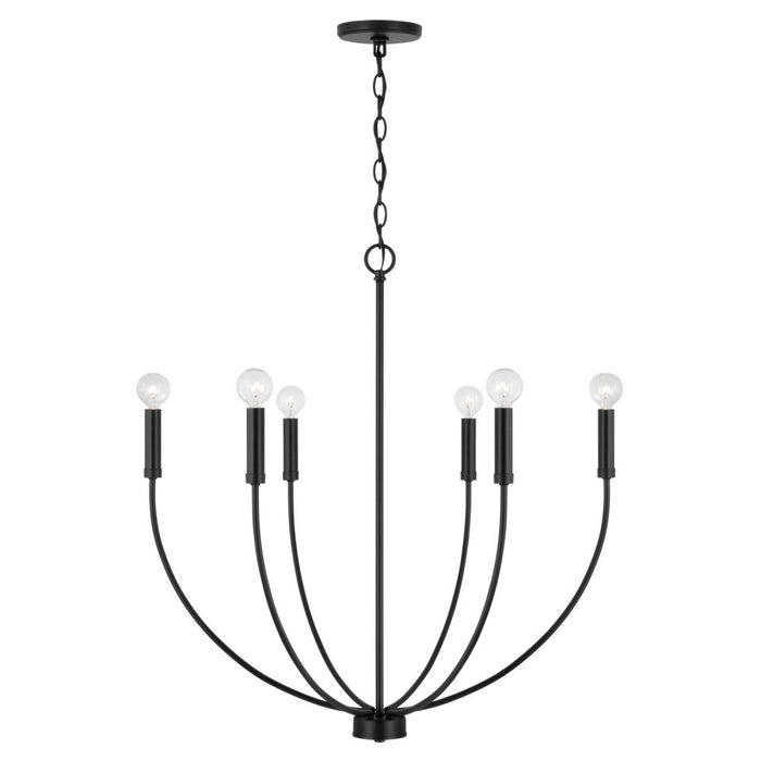 6-light Chandelier In Matte Black | 452161MB