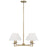 Capital 4-Light Chandelier in Aged Brass with White Fabric Stay-Straight Shades