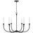 Capital 6-Light Chandelier in Black Iron with Interchangeable White or Black Iron Candle Sleeves