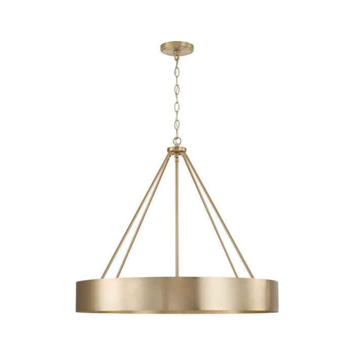 4-light Modern Circular Metal Chandelier In Matte Brass | 453041MA