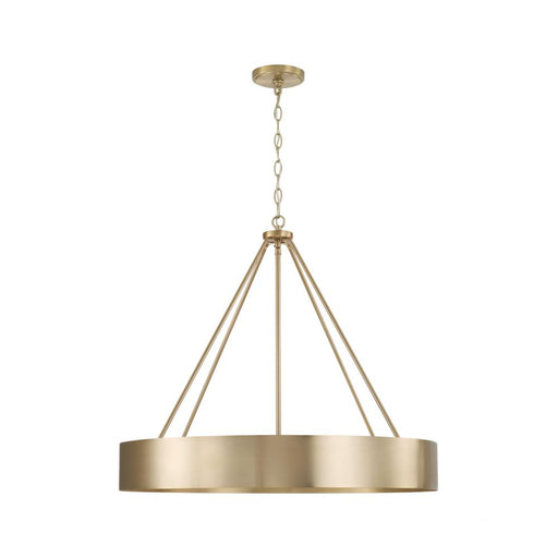 Capital 4-Light Modern Circular Metal Chandelier in Matte Brass