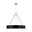 4-light Modern Circular Metal Chandelier In Matte Black With Painted Matte Brass Interior | 453041RK