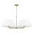 4-light Chandelier In Matte Brass With White Fabric Shades And Glass Diffusers | 453241MA